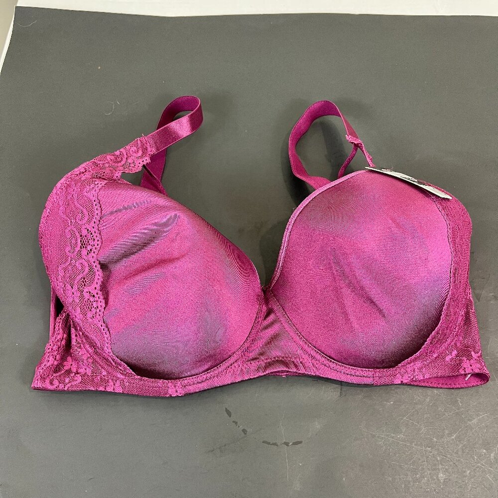 Women's Angelina Fuscia lace padded bra size 40C, NWT